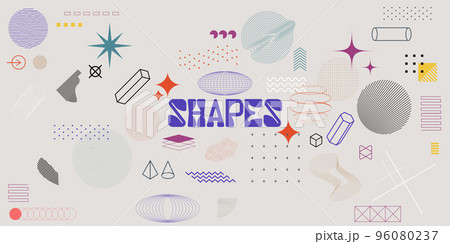 Universal geometric shapes in minimal style, memphis shapes 96080237