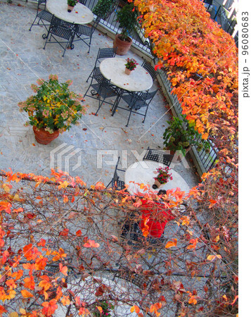 イタリア/シエナ　紅葉する秋のカフェ 96080683