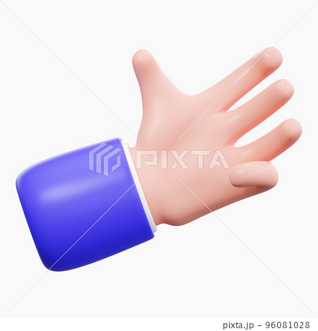 3d hand in holding or giving gesture isolated on white background. Mock up of blank human arm in taking position, 3d render. 3d rendering illustration with business character palm 3d hand in holding or giving gesture isolated on white background. Mock up of blank human arm in taking position, 3d render. 3d rendering illustration with business character palm 96081028