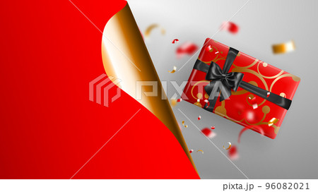 Black Friday sale banner with curled paper corner 96082021