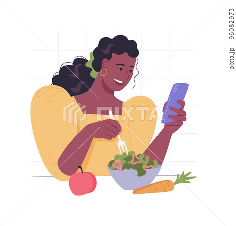 Diet app isolated cartoon vector illustrations. 96082973