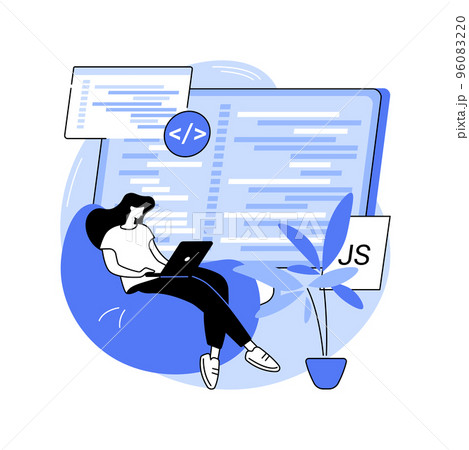 Javascript isolated cartoon vector illustrations. 96083220