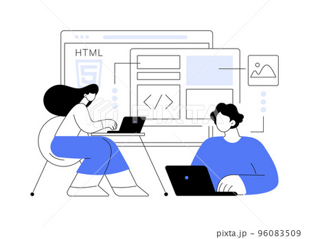 HTML5 website development abstract concept vector illustration. HTML5 website development abstract concept vector illustration. 96083509