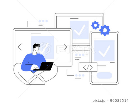 Cross-platform development abstract concept vector illustration. 96083514