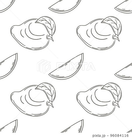 Coloring Seamless pattern with tropical fruits. Illustration in hand draw style Coloring Seamless pattern with tropical fruits. Illustration in hand draw style 96084116