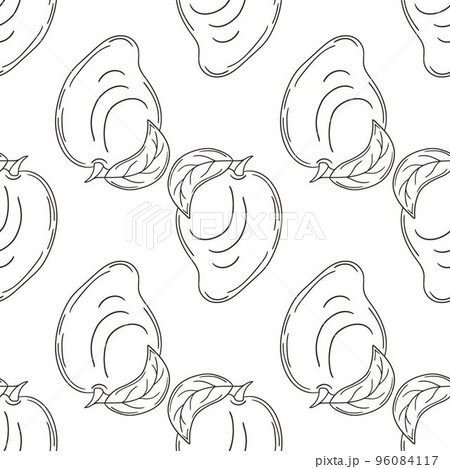 Coloring Seamless pattern with tropical fruits. Illustration in hand draw style 96084117