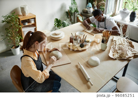 Creative workshop in pottery studio Creative workshop in pottery studio 96085251