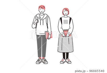 人物 大学生の男女 96085540