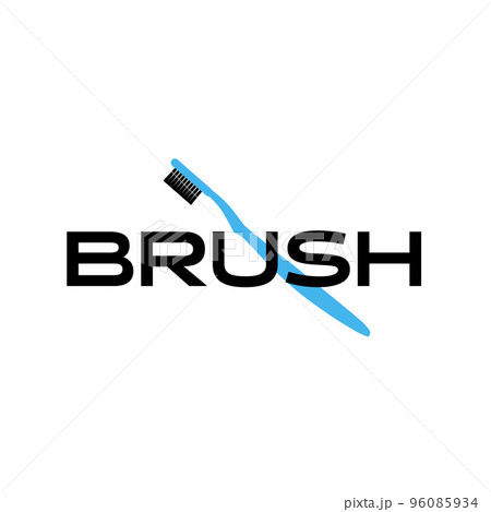 Toothbrush Lettering Typography logo design vector illustration Toothbrush Lettering Typography logo design vector illustration 96085934