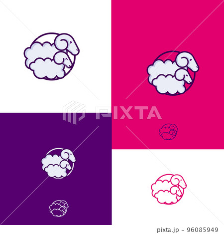 cute funny lamb sheep logo design vector illustration cute funny lamb sheep logo design vector illustration 96085949
