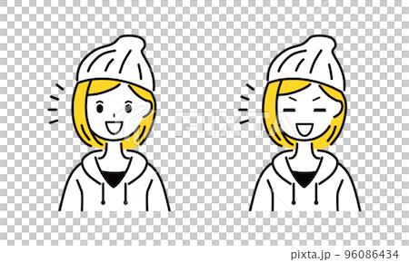 一個年輕的女人帶著微笑 96086434