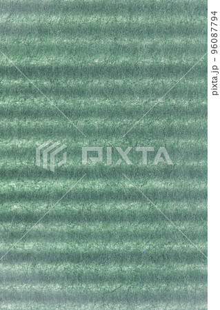 和紙の背景素材（横縞柄、グリーン・シリーズ） 96087794