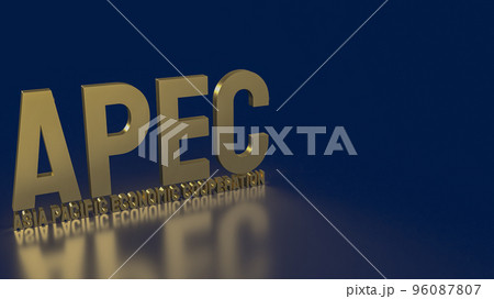 The gold apec or Asia pacific economic cooperation for event business concept 3d rendering 96087807