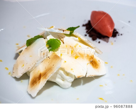 Sweet dessert and ice cream in Italian luxury restaurant 96087888