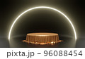 Product podium tablecloth on advertising display with blank backdrops. 3D rendering. 96088454