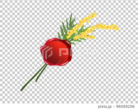 用紅色封條封住的含羞草插圖 用紅色封條封住的含羞草插圖 96089206