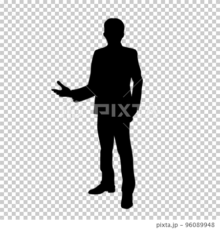 紹介するビジネスマンのシルエット 96089948