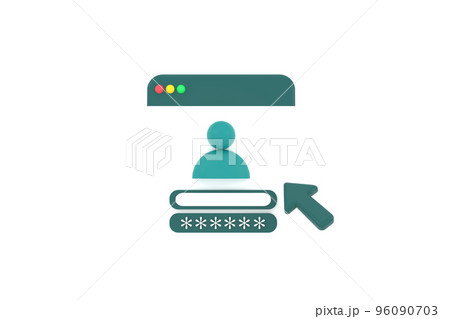 3D. Login screen of the operating system user.のイラスト素材 [96090703] - PIXTA