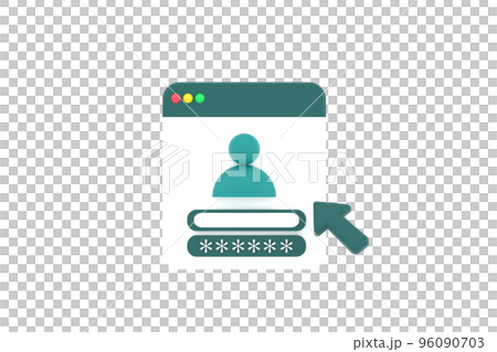 3D. Login screen of the operating system user.のイラスト素材 [96090703] - PIXTA