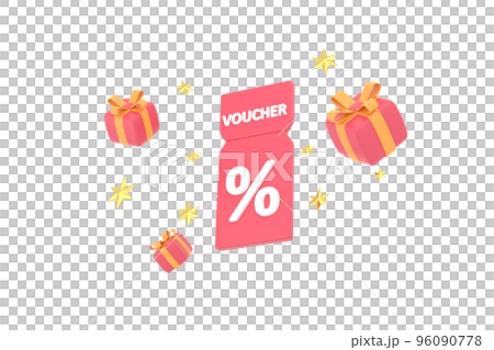 3D. Sale coupons and gift boxes composition. 3D. Sale coupons and gift boxes composition. 96090778