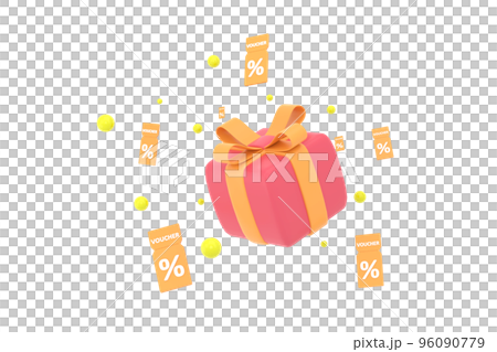 3D. Sale coupons and gift boxes composition. 96090779