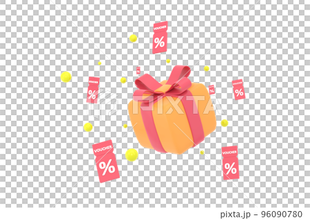 3D. Sale coupons and gift boxes composition. 3D. Sale coupons and gift boxes composition. 96090780