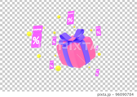 3D. Sale coupons and gift boxes composition. 3D. Sale coupons and gift boxes composition. 96090784