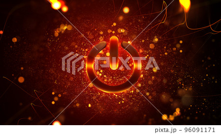 Burning Power Button 96091171