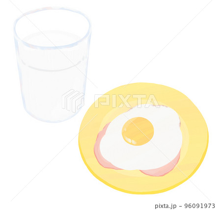牛乳と目玉焼き 96091973
