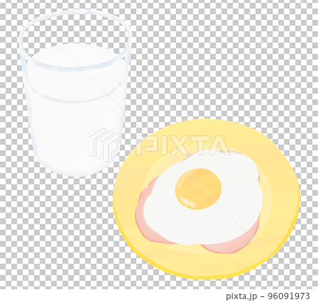 牛乳と目玉焼き 96091973