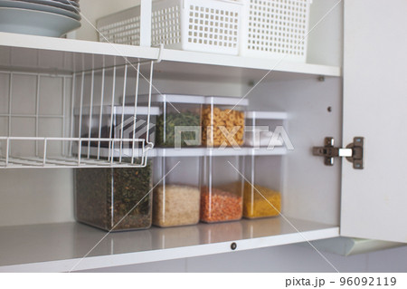 House decor ideas. Storage in the kitchen. Home organization.  96092119