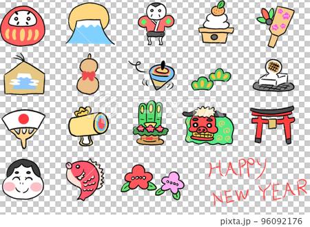 New Year illustration material set 96092176