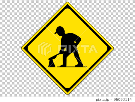 Road sign, road construction, warning sign, sign illustration, pictogram Road sign, road construction, warning sign, sign illustration, pictogram 96093114