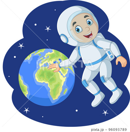 Cartoon astronaut in the outerspace Cartoon astronaut in the outerspace 96093789
