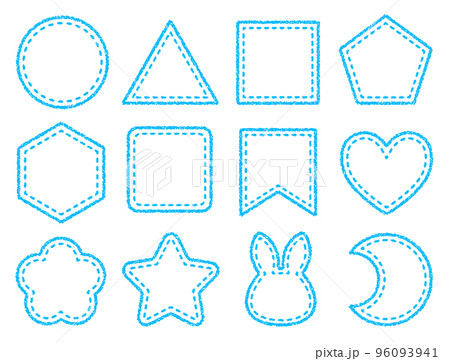 クレヨン素材 いろいろな形のフレームセット クレヨン素材 いろいろな形のフレームセット 96093941