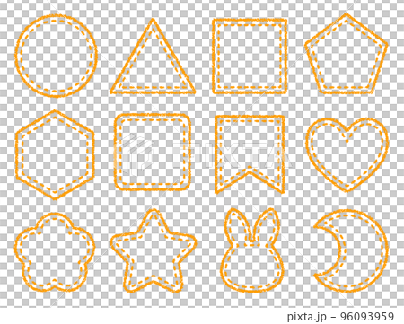 Crayon material Frame set of various shapes Crayon material Frame set of various shapes 96093959