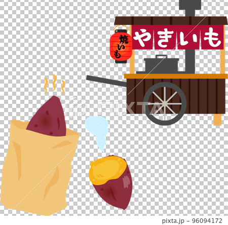 Cart selling baked sweet potatoes 96094172