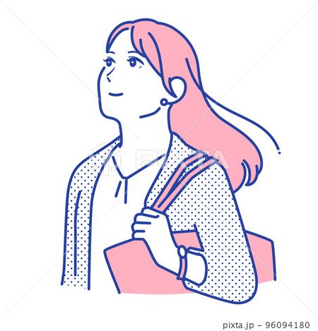 前向きなスーツの女性のシンプルなベクターイラスト素材のイラスト素材 [96094180] - PIXTA