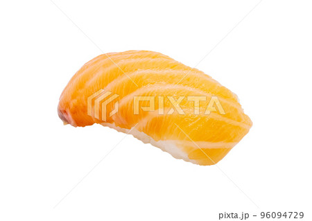 japanese salmon sushi isolated on white background with clipping path 96094729