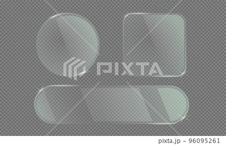 Acrylic or glass plates with reflection effect for mockup on a transparent background 96095261