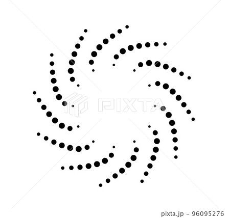 Dot radial circle lines. Circular radiating speed geometric lines. Sun star rays symbol. Abstract halftone striped design element. Motion lines. Vector illustration isolated on white background 96095276