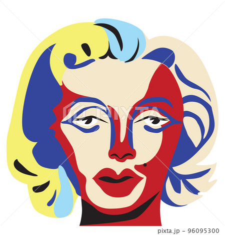 Abstract pop art portrait of blonde girl 96095300