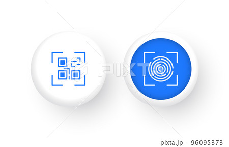 QR code scan, Fingerprint scan icon set, Website design, Mobile app 96095373