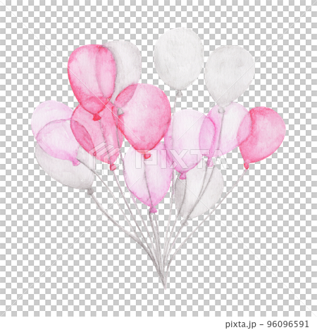 Watercolor air balloon. Greeting decor. 96096591