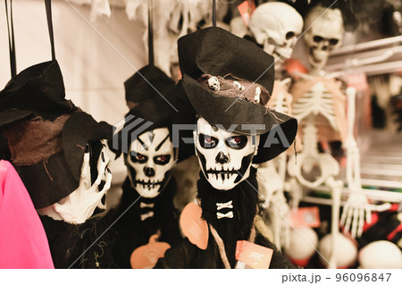 Monster with a sewn mouth in a shop Halloween Costume Store Monster with a sewn mouth in a shop Halloween Costume Store 96096847