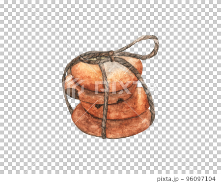 Cookies with chocolate. Watercolor illustration. Cookies with chocolate. Watercolor illustration. 96097104