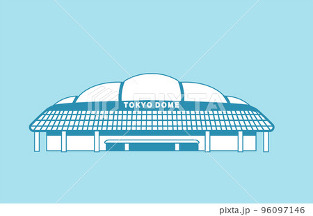 東京ランドマーク・有名な建物 / ビル イラスト | 東京ドーム 96097146