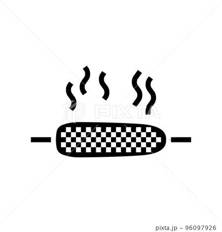 roasted corn glyph icon vector illustration 96097926