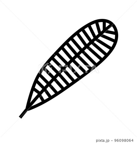 plumeria tropical leaf line icon vector illustration 96098064