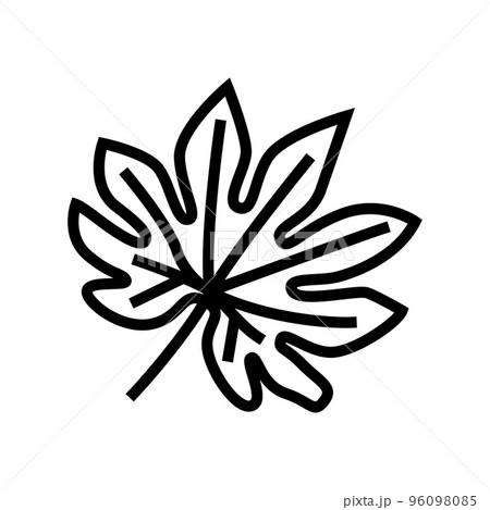 fatsia japonica tropical leaf line icon vector illustration 96098085